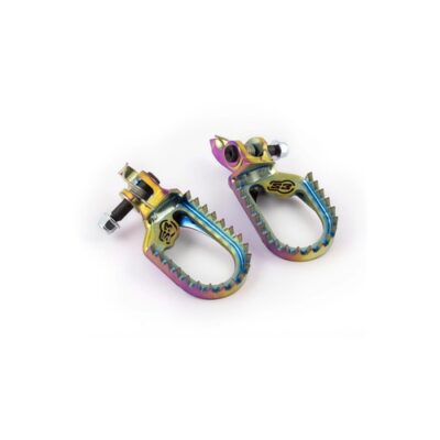 S3 TAPH-END Triumph Low Back titanium footpegs in Titanium Rainbow finish