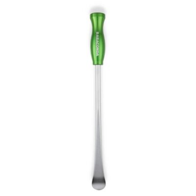 Rabaconda 17-inch tyre spoon with green aluminum handle and rounded steel spoon tip