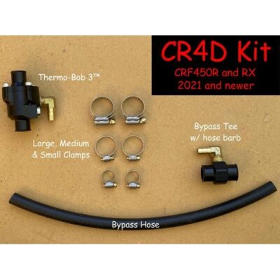Black Thermo-Bob 3 CR4D kit with bypass hose, tee and clamps for Honda CRF450R and CRF450RX