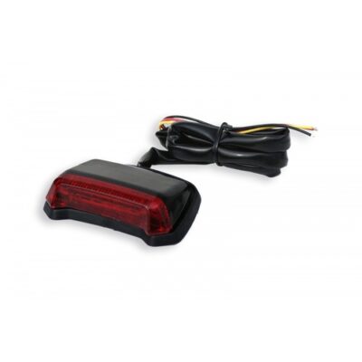 UFO Phantom LED rear tail and brake light with red lens, black rubber base and wiring